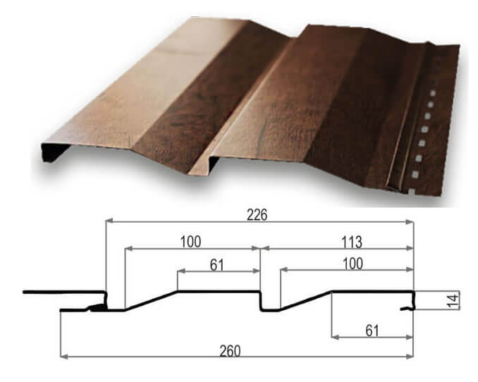 Металлосайдинг МП СК-14х226